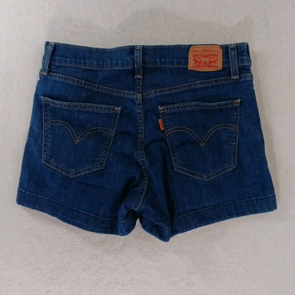 Vintage Levi's Denim Shorts Size 29 Blue Double Side Zip Y2K patch pocket